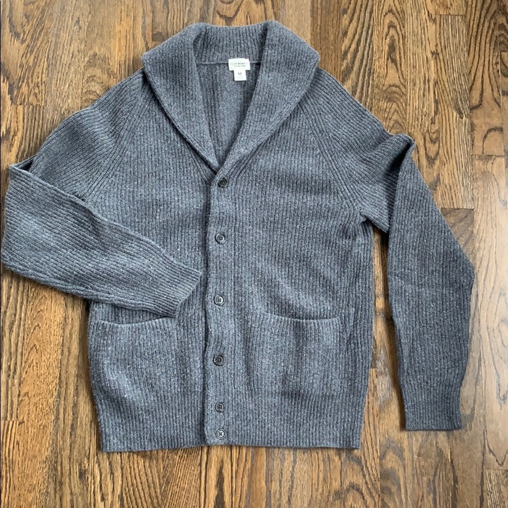Club Monaco Shawl Collar Cardigan- Grey- Medium